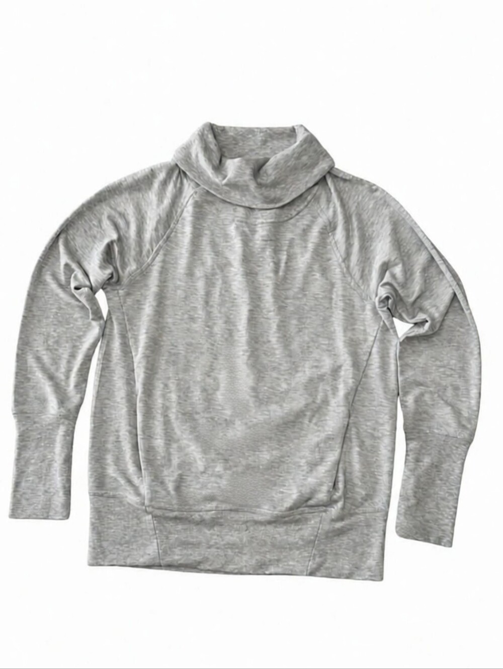 Yogalicious Cowl Neck Gray Pullover Sweatshirt Thumbholes Pockets Size Small